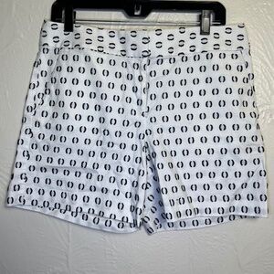 Loft Black and White Geometric Pattern Shorts Size 8